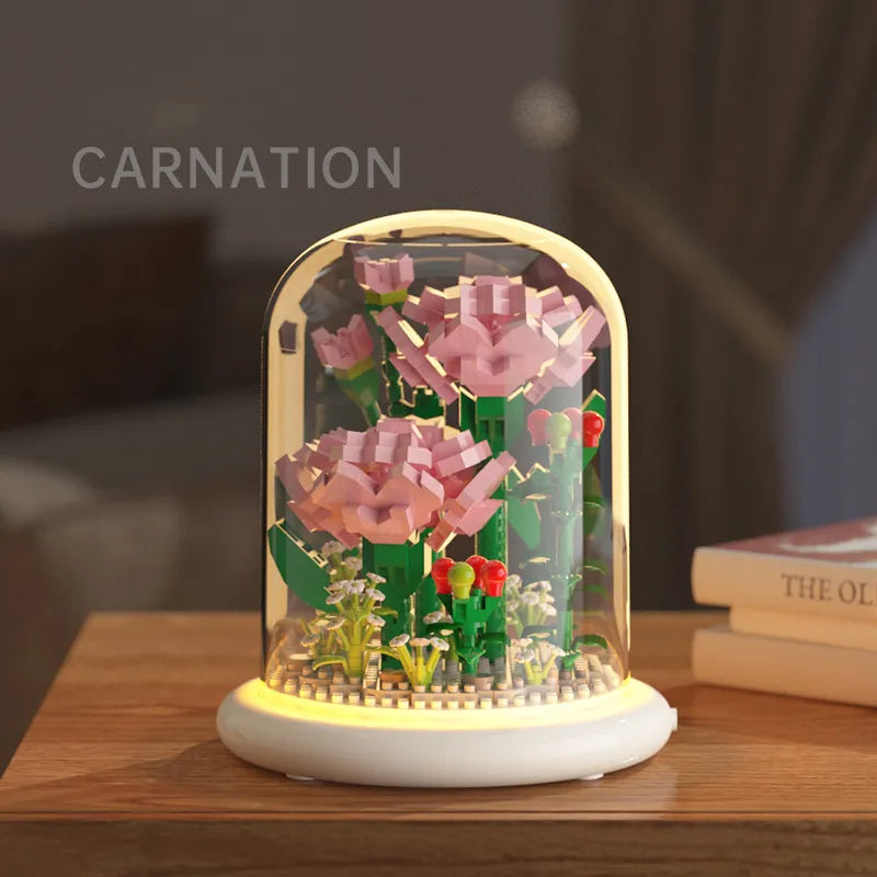 Jasmine Bouquets DIY Flower Building Set Perfect Birthday Day Gift with Dust Cover Valentines Gift