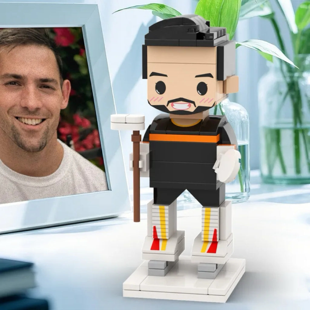 Cute Brick Figure Ice Birthday Gift Hockey