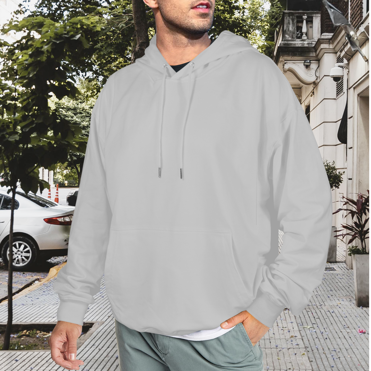 Custom Men's Pullover Hoodie – Personalized Front Print Hoodie with Kangaroo Pocket