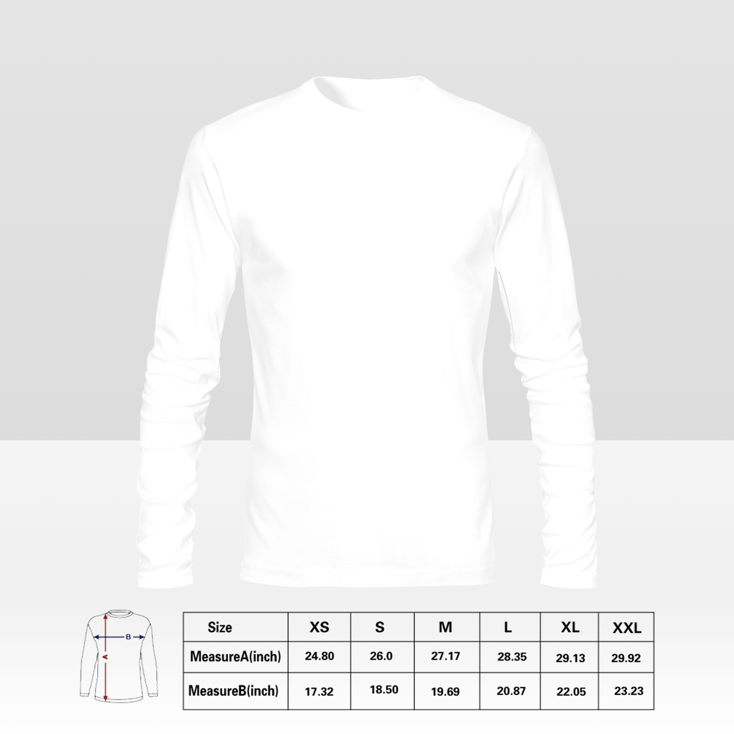 Camiseta de manga larga personalizada de doble cara para hombre con estampado completo personalizado con tu diseño
