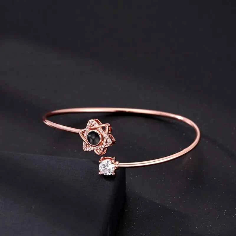Custom Projection Bracelet Personalized Photo Bracelet Heart Jewelry Gift for Her