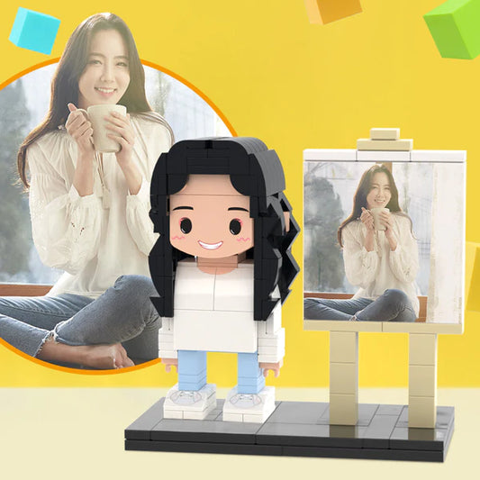 Full Body Custom 1 Person Brick Figures Custom Brick Figures with Frame Small Particle Block Toy Gifts for Girlfriend