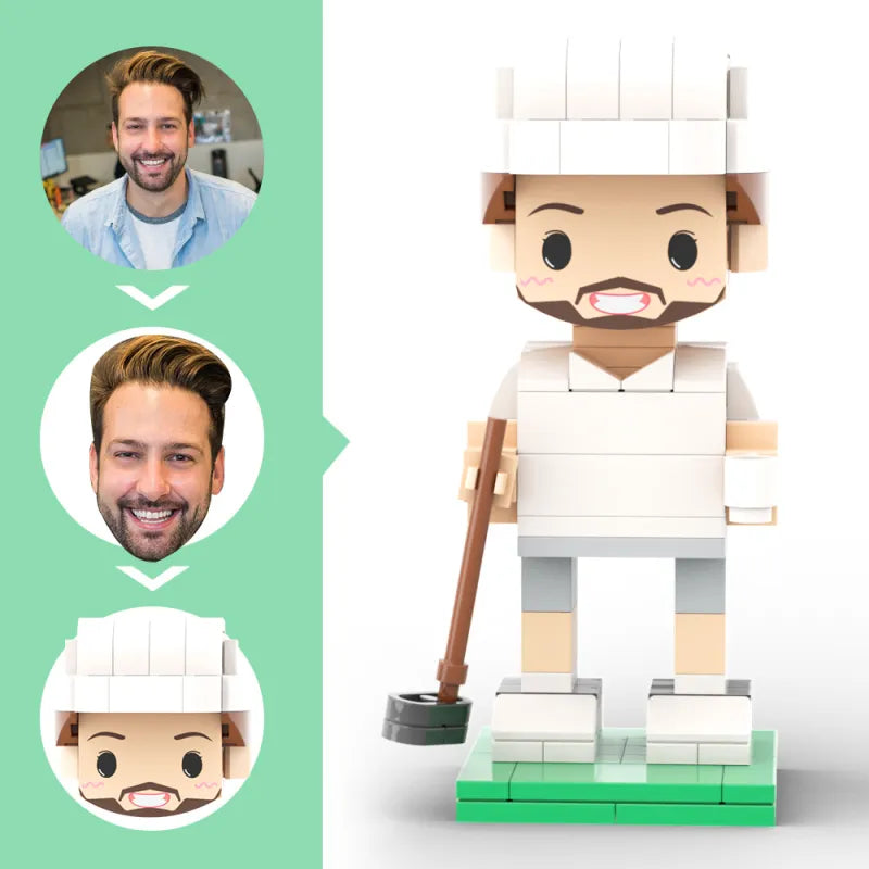 Cute Golf Player Brick Figure