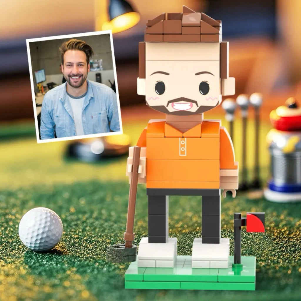 Cute Golf Player Brick Figure