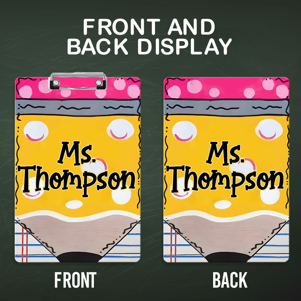 Custom Text Name Folder with Pencil Design – Teacher's Day & Back to School Gift