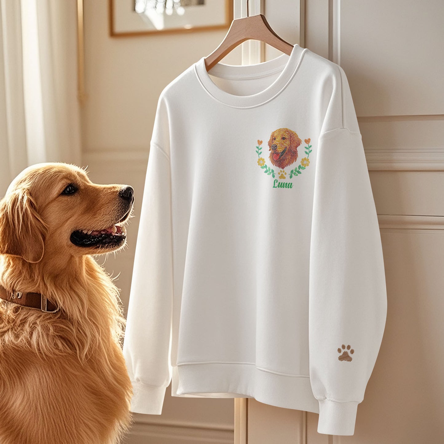 Custom Embroidered-Style Pet Sweatshirt