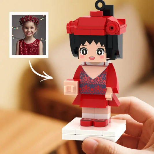 Custom Mini Fully Body 1 People Mini Brick Figure Keychai