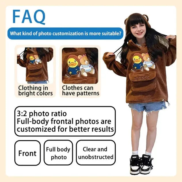 Full Body Customized 1 Person Duddu Brick Figures Valentine's Day Romantic Gift Birthday Gift