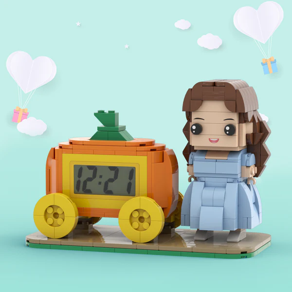 Halloween Gifts Custom Brick Figures Clock Personalized Brick Pumpkin & Figures Clock