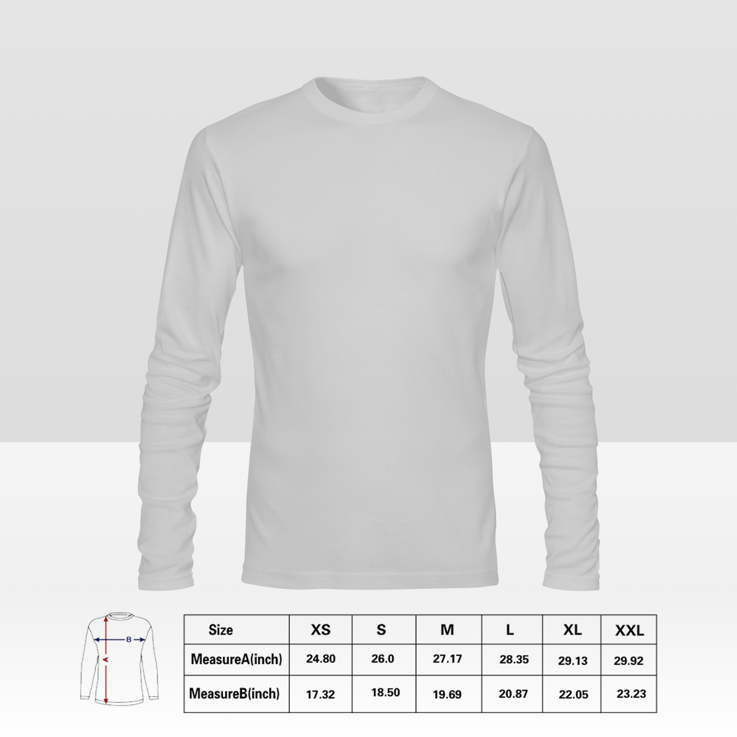 Camiseta de manga larga personalizada de doble cara para hombre con estampado completo personalizado con tu diseño