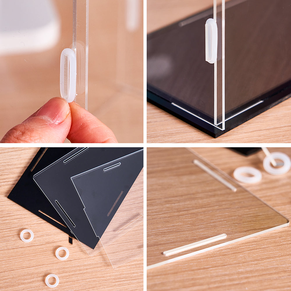 Vitrina de acrílico transparente a prueba de polvo: caja protectora para 2 personas, figuras de ladrillos y objetos de colección.