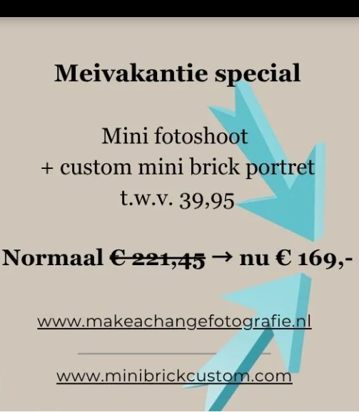 Gratis minibrick bij professionele fotoshoot in april