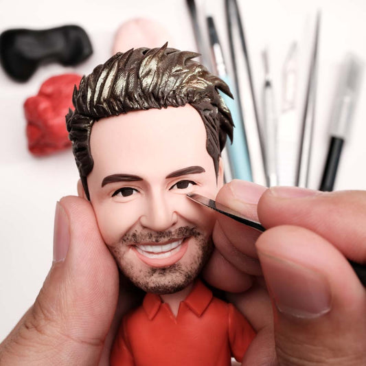 Custom handmade bobblehead personalized gift by Mini Brick Custom