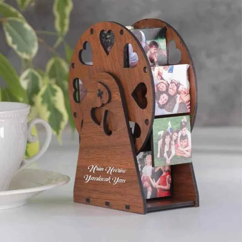 Custom Photo Ferris Wheel Gift – Laser Engraved Wooden Message