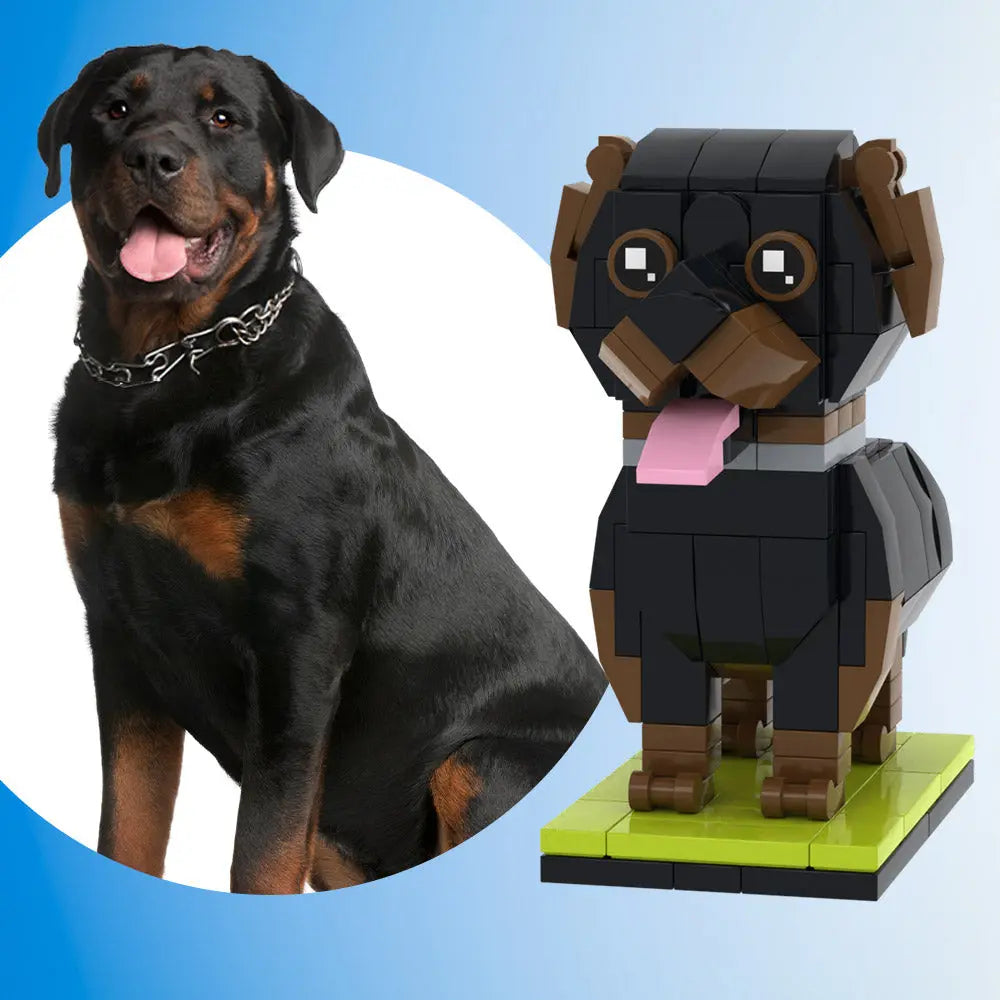 Volledig aanpasbare Rottweiler 1 Hond Foto Aangepaste Bakstenen Figuren Kleine Deeltjes Blok Brick Me Figuren Aangepaste Rottweiler Alleen