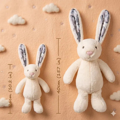 Personalized Illustration Bunny Plush – Custom Photo & Text Anniversary Gift