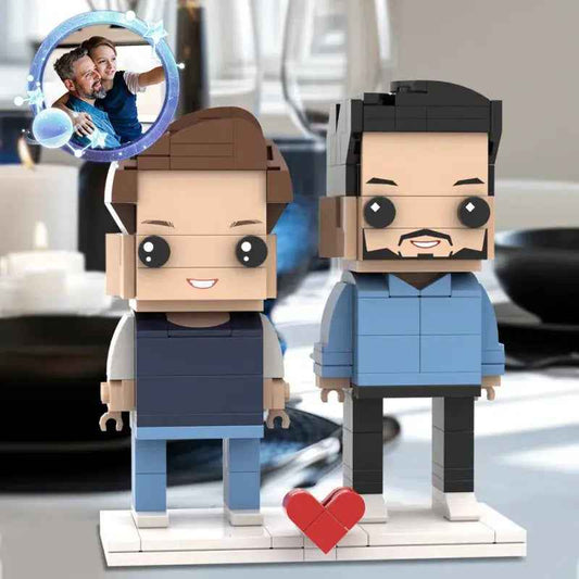 Full-Body Custom Brick Figures — Personalized 2-Person Father's Day Gift