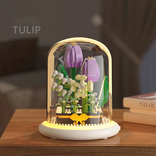 Tulpenboeketten DIY Bloemenbouwset Perfect verjaardagscadeau met stofkap Valentijnscadeau