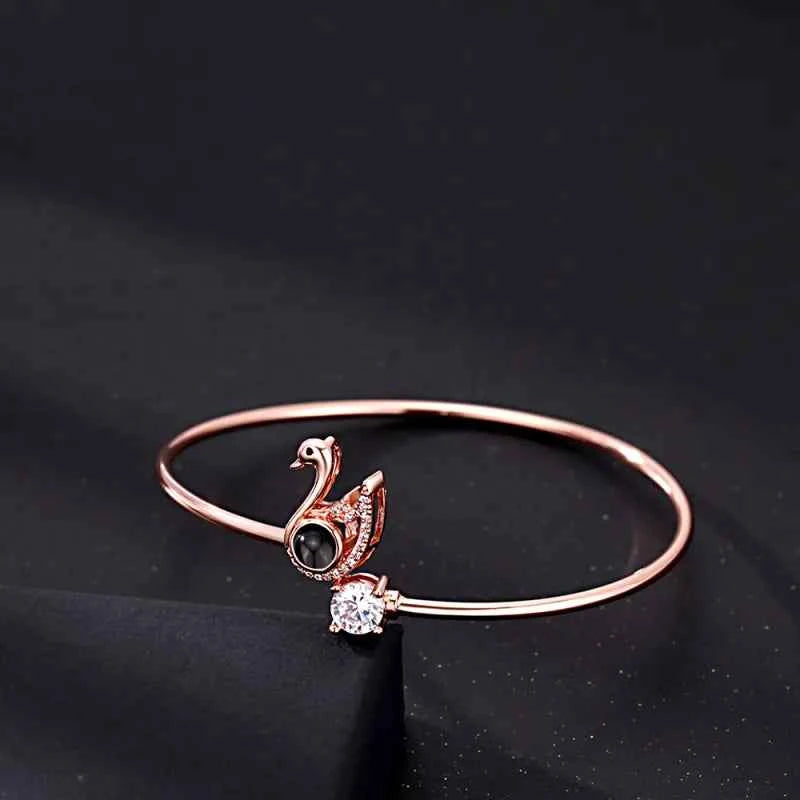 Custom Projection Bracelet Personalized Photo Bracelet Heart Jewelry Gift for Her