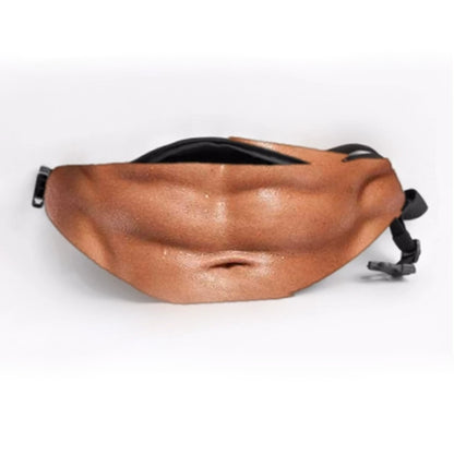 Funny Body Print Fanny Pack – Realistic Abs & Belly Waist Bag, Novelty Joke Gift for Friends
