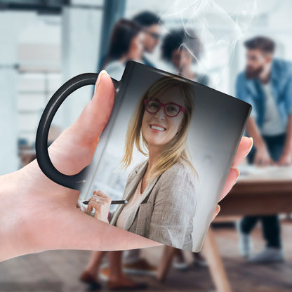 Taza mágica personalizada con foto que cambia de color con 2 fotos iguales