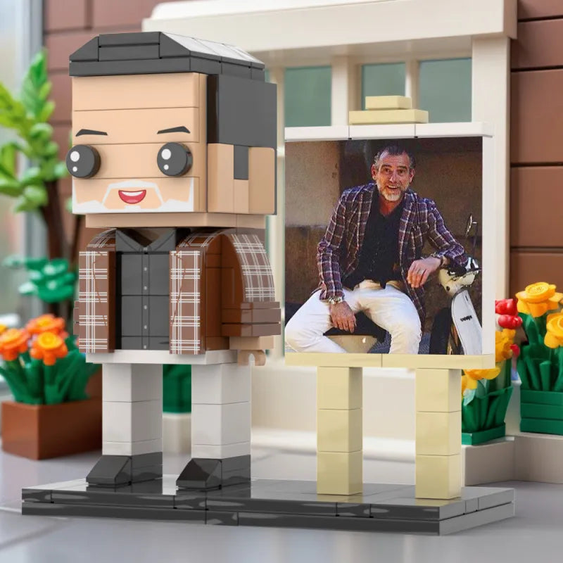 Mini Persoon Gepersonaliseerde Brick-figuur met lijst – 1 persoon | Vaderdagcadeau ...