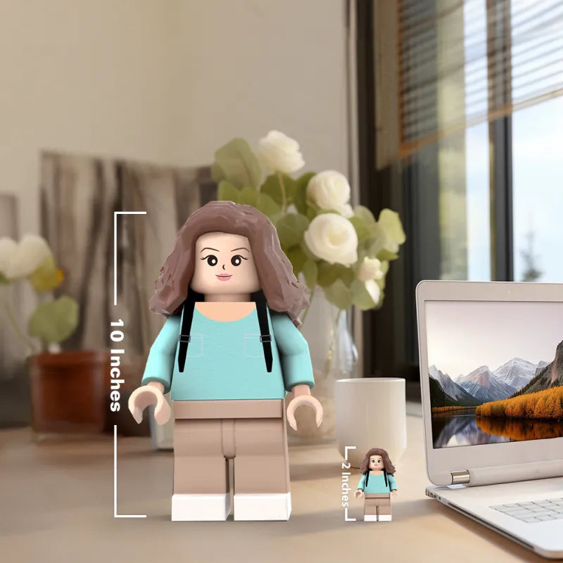 Minifiguras gigantes personalizadas impresas en 3D Minifiguras gigantes con foto personalizada Convierte tu foto en minifiguras Regalos para ella Tiempo de producción: 7–10 días hábiles