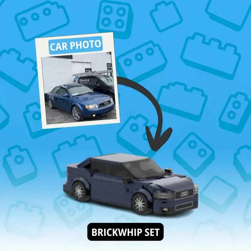 Custom Photo Car Brick Figure Set with Car Model & Personalized License Plate
