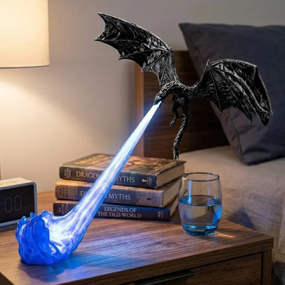Halloween Dragon Flame Book Nook – Glowing Fire Dragon Bookshelf Insert, Spooky Fantasy Decor with LED Light for Haunted Home & Book Lovers
