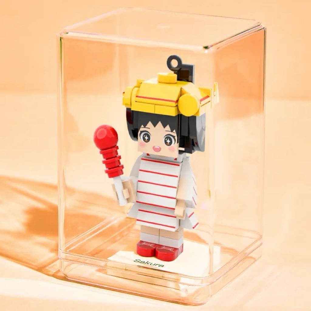 Personalized Mini Figure with Cute Bag Charm Fully Body 1 People Mini Brick Figure Keychain
