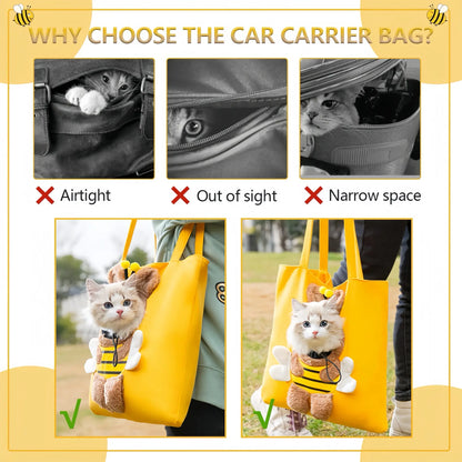 Personalized Pet Carrier Sling Bag with Custom Name | Breathable Canvas Shoulder Bag for Small Dogs & Cats