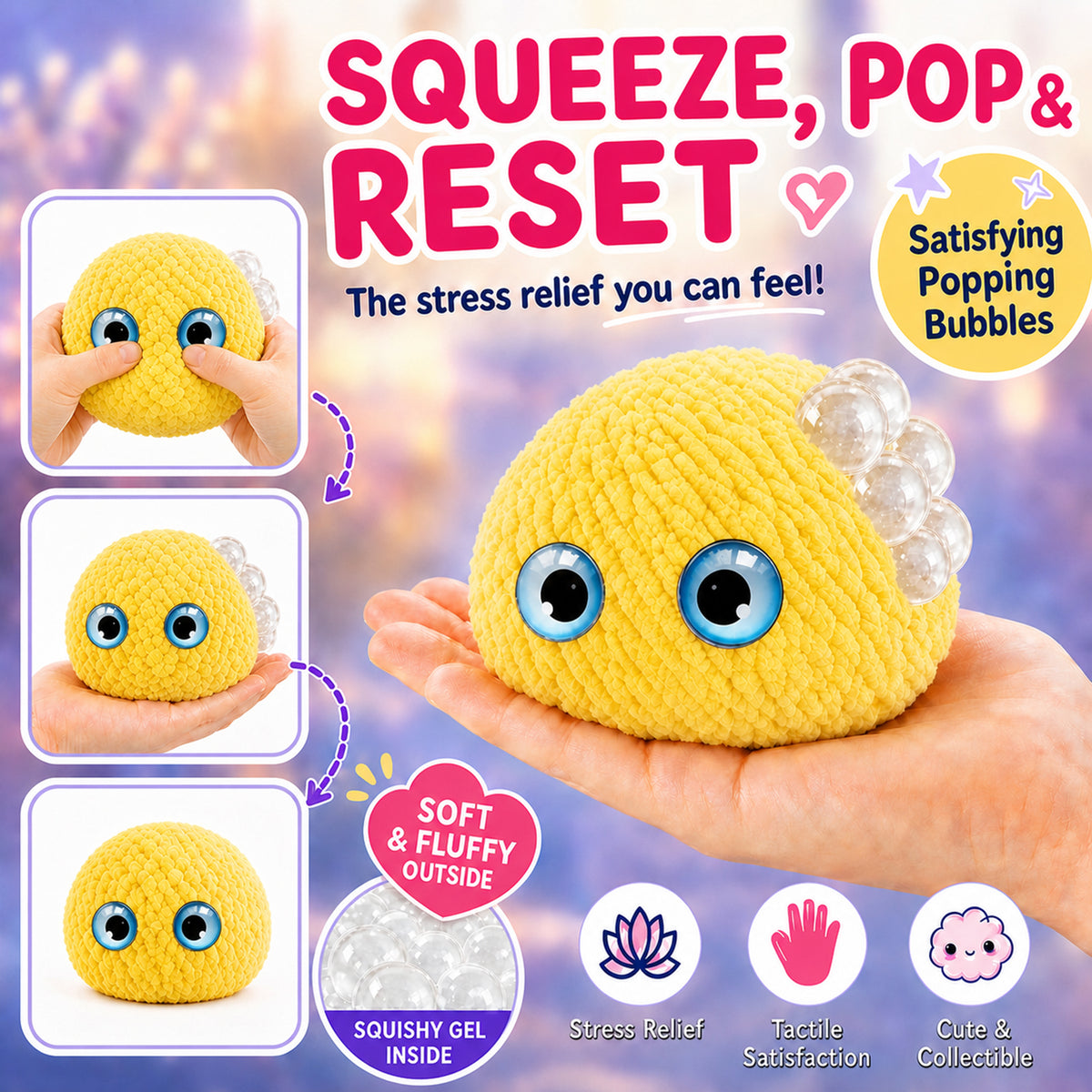 Crochet Bubble Squishy Ball – Soft Fidget Toy