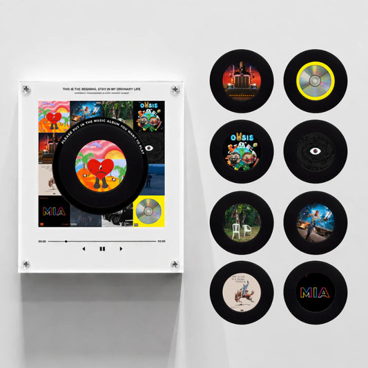 Custom Mini Vinyl Record Player with 9 Magnetic Discs, Personalized Music Gift for Couples, Anniversary Memories (Production time 1-2 weeks)