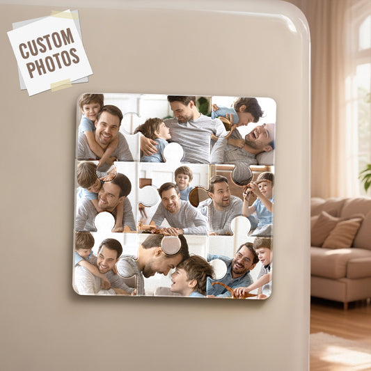 Personalized Photo Puzzle-Shaped Fridge Magnet