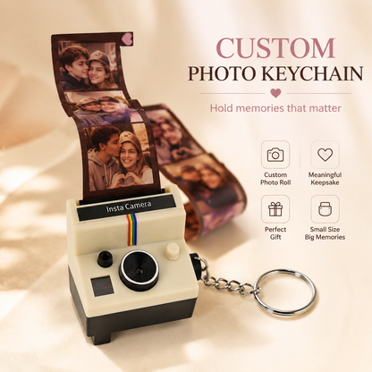 Personalized Photo Film Camera Keychain – Mini Camera with 5–10 Photos