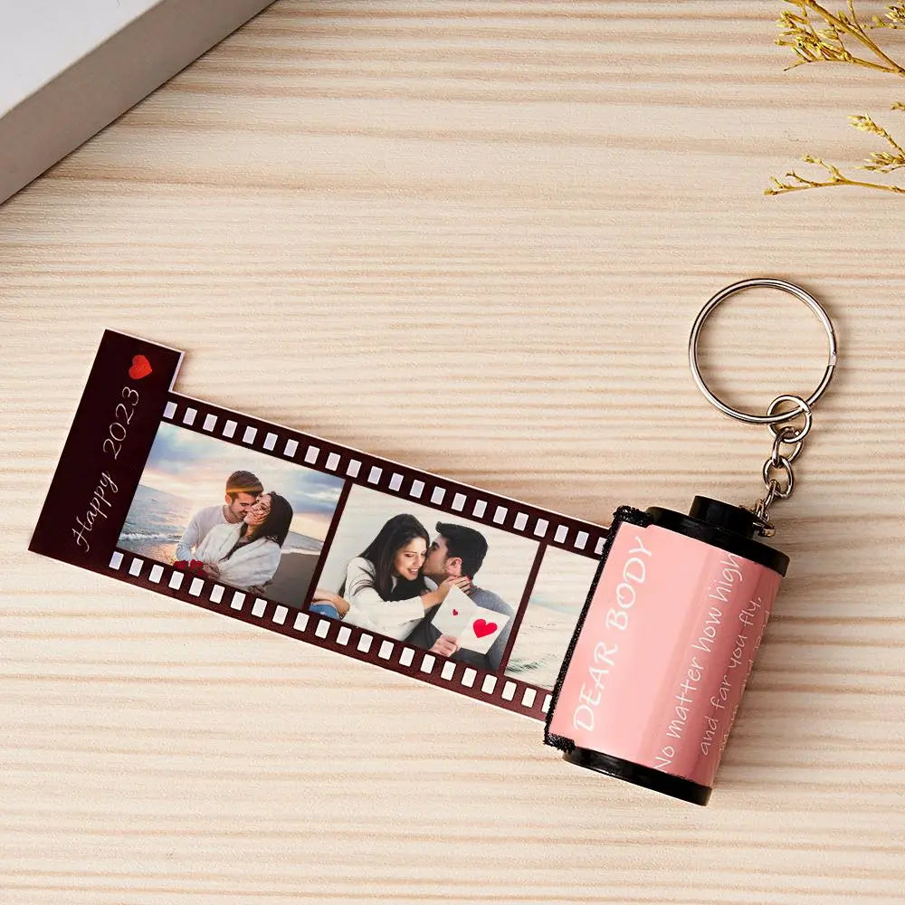 Personalized Photo Film Roll Keychain with Gift Box