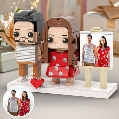 Custom LEGO-style couple figures