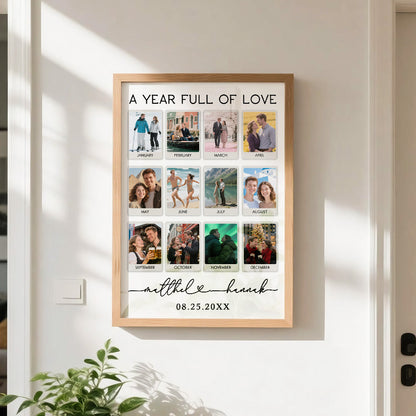 Custom Photo & Text Wooden Anniversary Frame –