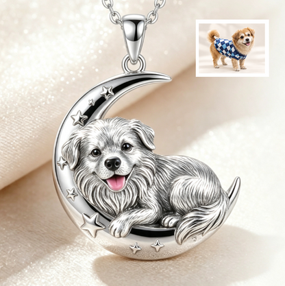 Personalized 3D Pet Portrait Necklace, Custom Sterling Silver Pet Pendant, Memorial Dog & Cat Jewelry Gift