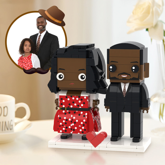 Figuras personalizadas de ladrillo para 2 personas — Regalo personalizado para papá