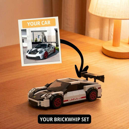 Custom Brick Car Building Set - Handcrafted Sports Car Model, Collectible Gift for Adults