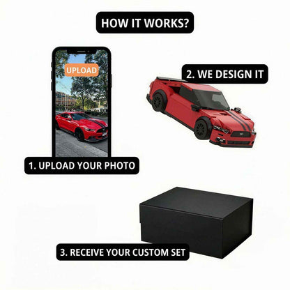 Custom Brick Car Model Kit - Turn Your Car Into a Brick Model, Personalized Desk Display, Unique Gift for Car Lovers