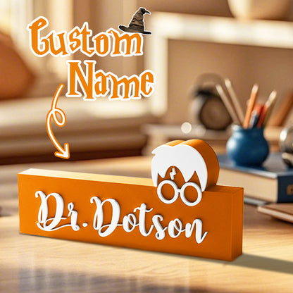 Personalized Wizard Name Sign – 3D Printed Teacher & Librarian Desk Gift