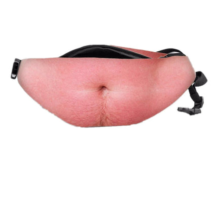 Funny Body Print Fanny Pack – Realistic Abs & Belly Waist Bag, Novelty Joke Gift for Friends