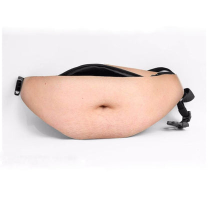 Funny Body Print Fanny Pack – Realistic Abs & Belly Waist Bag, Novelty Joke Gift for Friends