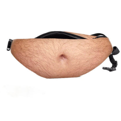 Funny Body Print Fanny Pack – Realistic Abs & Belly Waist Bag, Novelty Joke Gift for Friends