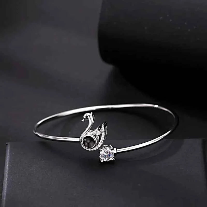 Custom Projection Bracelet Personalized Photo Bracelet Heart Jewelry Gift for Her