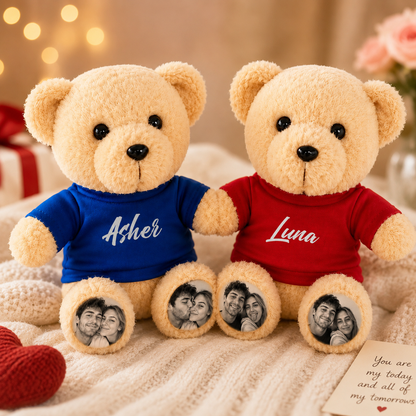 Personalized Photo Teddy Bear – Custom Name Plush Gift