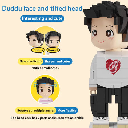 Figuras de ladrillo Duddu personalizadas de cuerpo completo para una persona, estilo western, regalo para el Día del Padre.