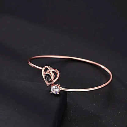 Custom Projection Bracelet Personalized Photo Bracelet Heart Jewelry Gift for Her